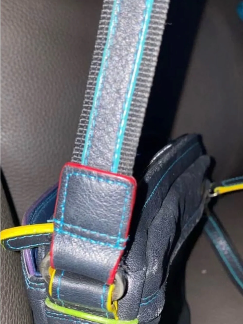 Navy Blue Mywalit Crossbody Bag Women’s Leather Multicolor Adjustable Strap